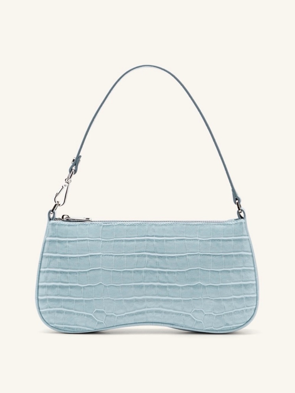 JW PEI Eva Shoulder Handbag - Ice Croc - Light Blue